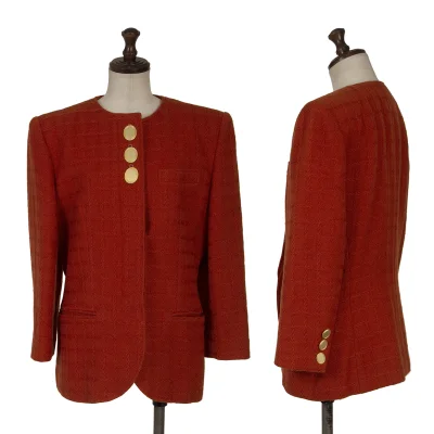 Christian Dior Wool Metal Button Collarless Jacket