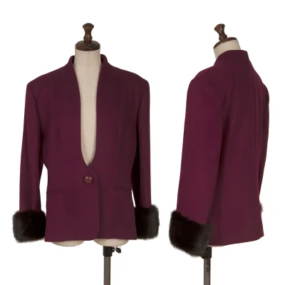 Christian Dior Mink Fur Trimmed Wool Jacket