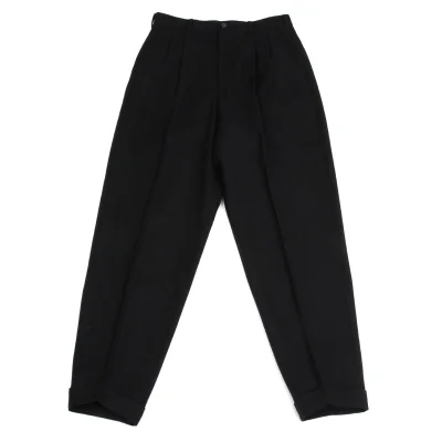 Yohji Yamamoto POUR HOMME Felt Wool Tuck Tapered Pants