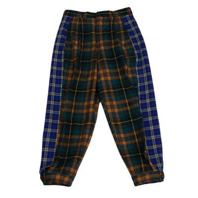 COMME des GARCONS HOMME PLUS Wool Checked Switching Tuck Pants