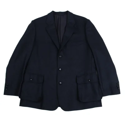 Papas Lanificio di Pray Wool Box Flap Pocket Tailored Jacket