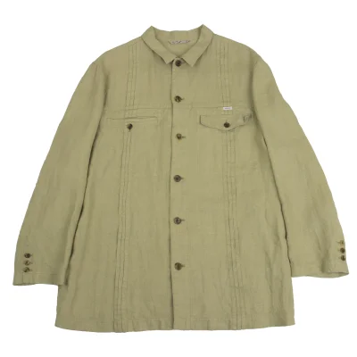 Papas Lapel Writing Tuck Design Jacket