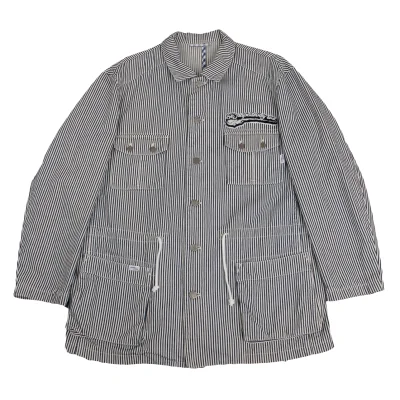Papas VEGAS JEANS Patch Back Logo Printed Stripe Coverall Jacket