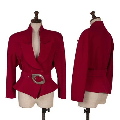 Thierry Mugler Metal buckle Belted Wool Jacket