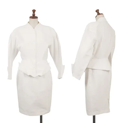 Thierry Mugler Cotton Switching Design Jacket & Skirt