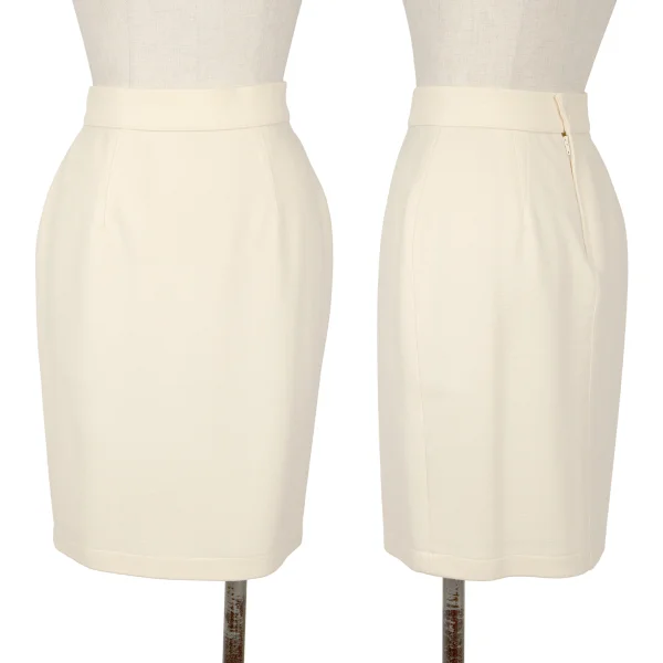 Thierry Mugler Wool Knit Skirt Beige 63-90 K-160658_001