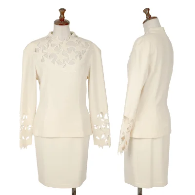 Thierry Mugler Star Cutting Wool Knit Top & Skirt