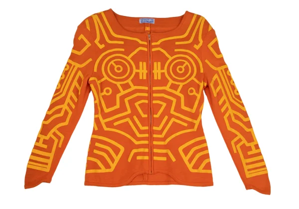 Thierry Mugler Cotton Geometric Pigment Print Jacket K-160660_002