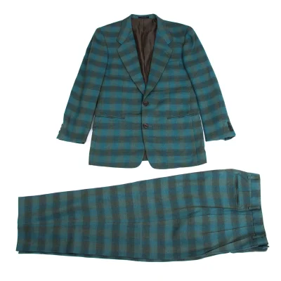 TOKIO KUMAGAI HOMME DE NUIT Wool Rayon Check Jacket & Pants