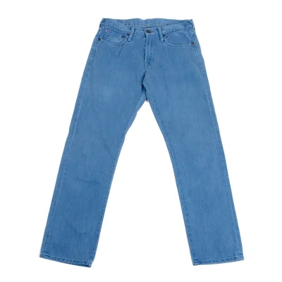 45rpm 45R Dyed Leather Logo Patch Denim Pants