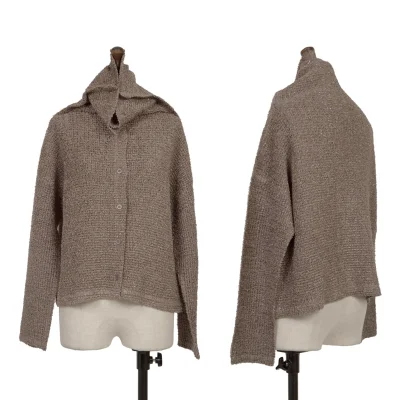 ISSEY MIYAKE me Shaggy Stretch Pleated High Neck Cardigan