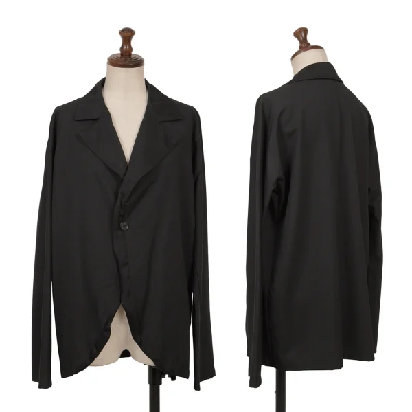 Y's Wool Gaba Switching Jacket Black 2 K-160721_001