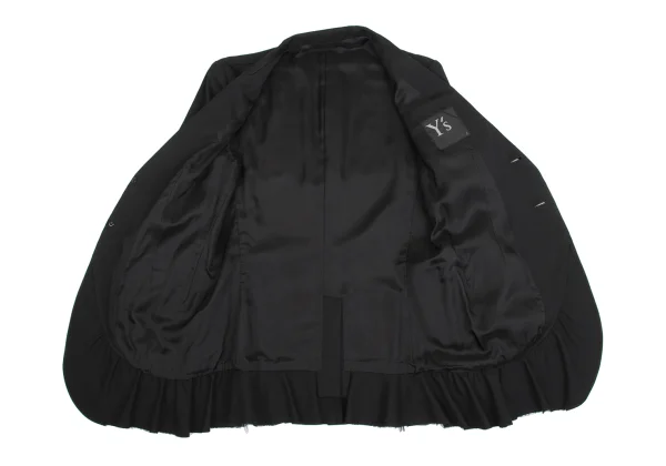 Y's Wool Gaba Hem Frill Jacket K-160722_014