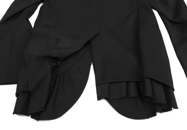 Y's Wool Gaba Hem Frill Jacket K-160722_016