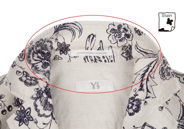 Y's Cotton Linen Floral Sketch Print Jacket K-160726_007