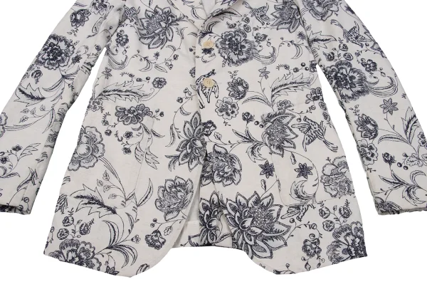 Y's Cotton Linen Floral Sketch Print Jacket K-160726_012