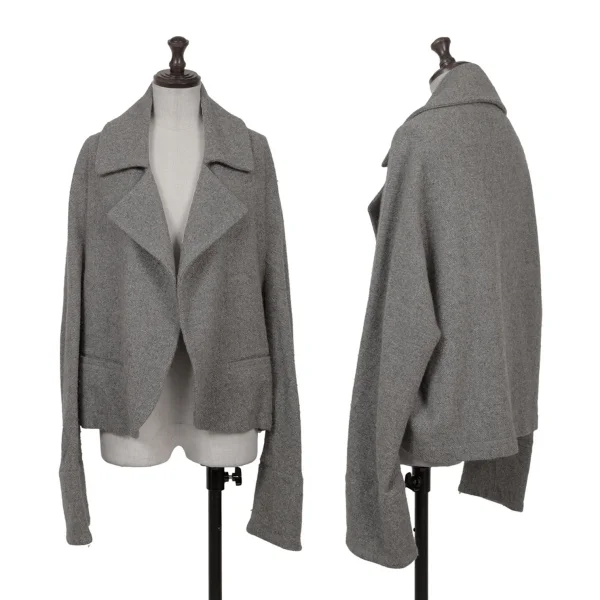 Y's Wool Silk Tweed Jacket Grey 2 K-160727_001