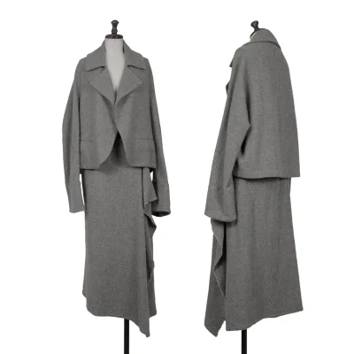 Y's Wool Silk Tweed Jacket & Skirt