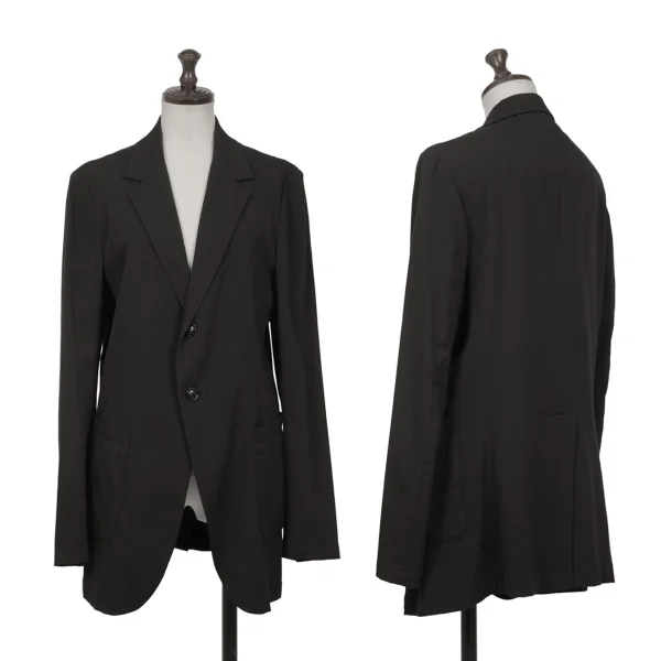 Y's Wool Rayon 2B Jacket Black 2 K-160731_001