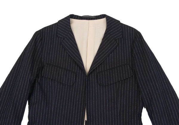 Y's Wrinkled Glitter Stripe Buttonless Jacket K-160733_003