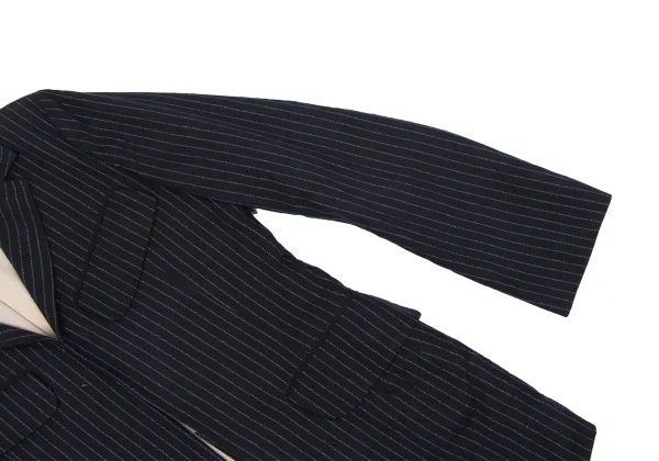 Y's Wrinkled Glitter Stripe Buttonless Jacket K-160733_006