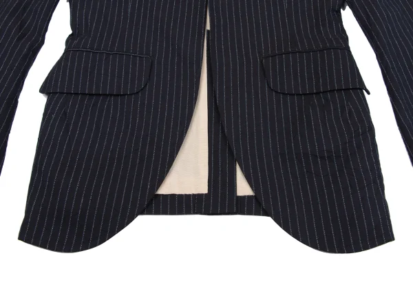 Y's Wrinkled Glitter Stripe Buttonless Jacket K-160733_009