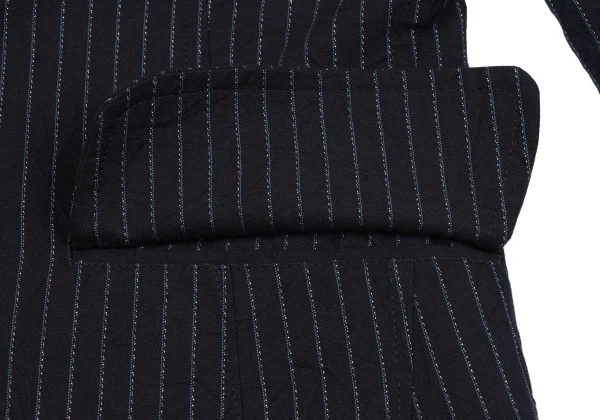 Y's Wrinkled Glitter Stripe Buttonless Jacket K-160733_010