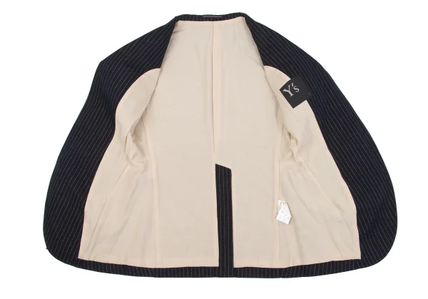 Y's Wrinkled Glitter Stripe Buttonless Jacket K-160733_011