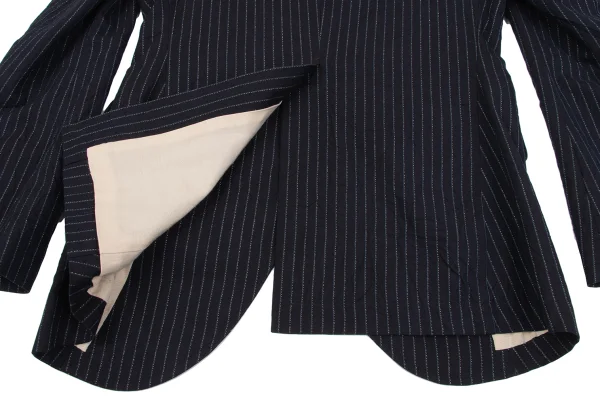 Y's Wrinkled Glitter Stripe Buttonless Jacket K-160733_013