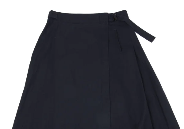 Y's Cotton Rayon Side Pleats Wrap Skirt K-160738_003