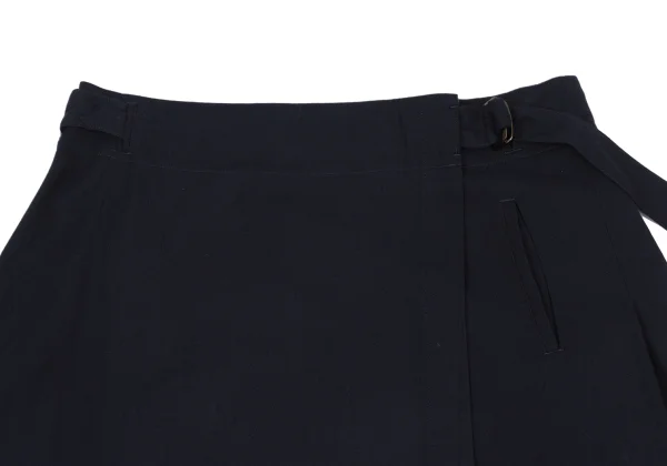 Y's Cotton Rayon Side Pleats Wrap Skirt K-160738_004