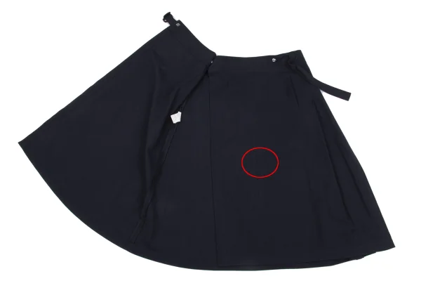 Y's Cotton Rayon Side Pleats Wrap Skirt K-160738_009