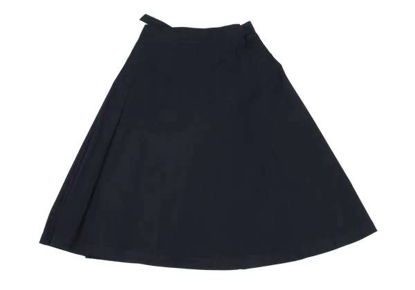 Y's Cotton Rayon Side Pleats Wrap Skirt K-160738_013