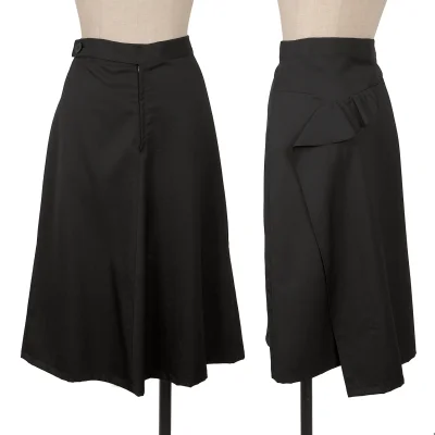 Y's Wool Gaba Back Frill Skirt