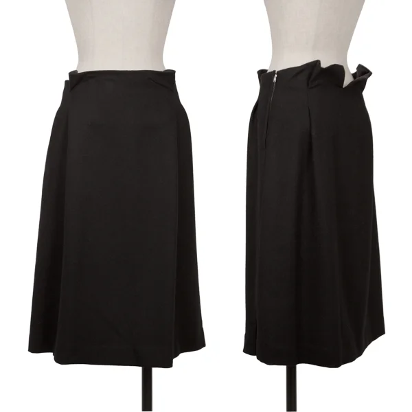 Y's Wool Blend Brushed Skirt Black 2 K-160740_001