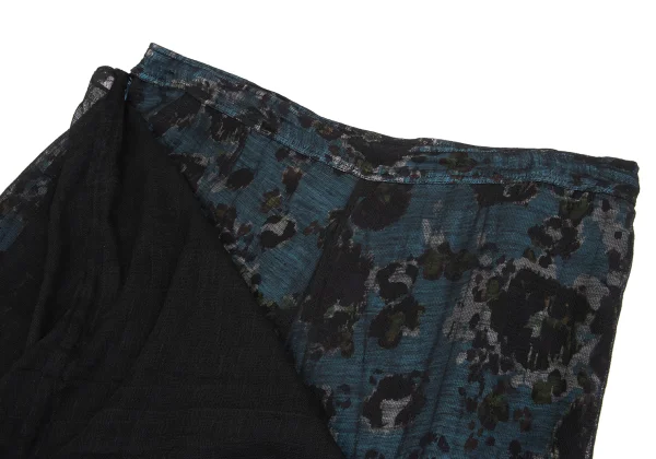 Y's Graphic Print Layered Wrap Pants K-160742_005