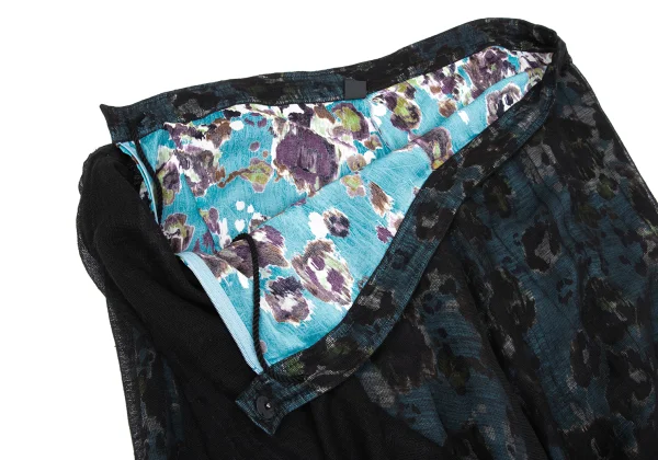 Y's Graphic Print Layered Wrap Pants K-160742_007