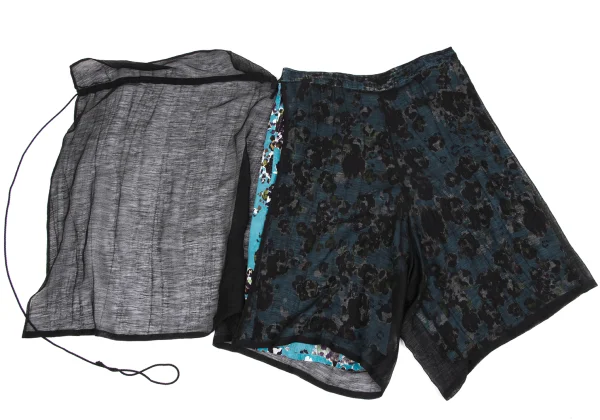 Y's Graphic Print Layered Wrap Pants K-160742_009