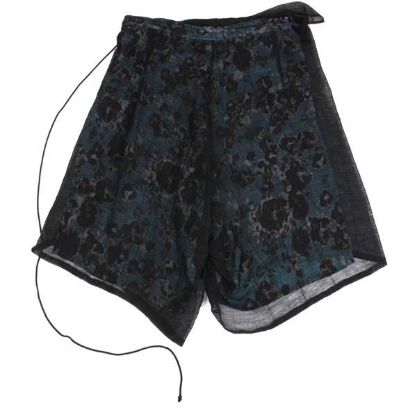 Y's Graphic Print Layered Wrap Pants K-160742_012