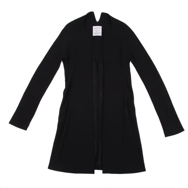 Yohji Yamamoto FEMME Sheer Wool Buttonless Long Jacket K-160744_002