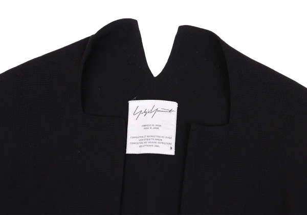Yohji Yamamoto FEMME Sheer Wool Buttonless Long Jacket K-160744_004