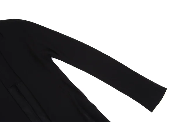 Yohji Yamamoto FEMME Sheer Wool Buttonless Long Jacket K-160744_005