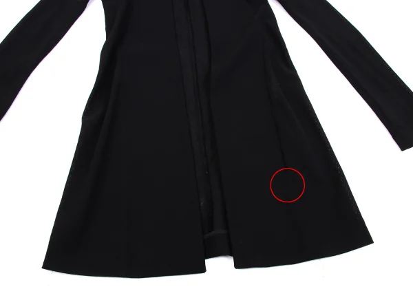 Yohji Yamamoto FEMME Sheer Wool Buttonless Long Jacket K-160744_008