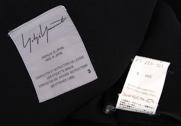 Yohji Yamamoto FEMME Sheer Wool Buttonless Long Jacket K-160744_018