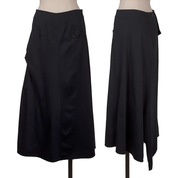Yohji Yamamoto NOIR Poly Cotton Front Pocket Skirt Navy 1 K-160746_001