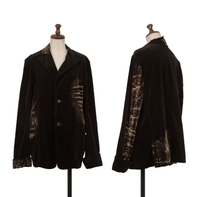 ohji Yamamoto NOIR Bleached Velvet Peak Lapel Jacket