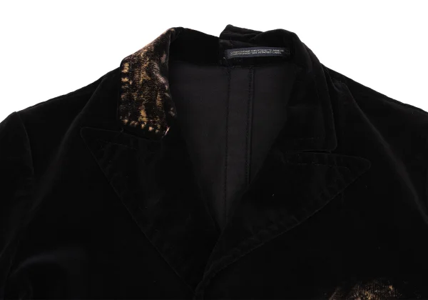 ohji Yamamoto NOIR Bleached Velvet Peak Lapel Jacket K-160748_004