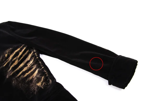 ohji Yamamoto NOIR Bleached Velvet Peak Lapel Jacket K-160748_005