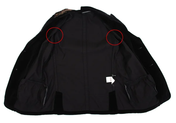 ohji Yamamoto NOIR Bleached Velvet Peak Lapel Jacket K-160748_010