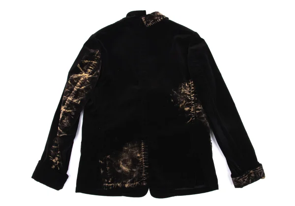 ohji Yamamoto NOIR Bleached Velvet Peak Lapel Jacket K-160748_012